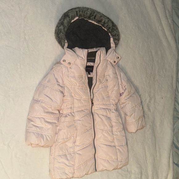 Calvin Klein jeans, size 4 kids, girls, jacket, pink with silver zipper silverCK - Picture 1 of 8